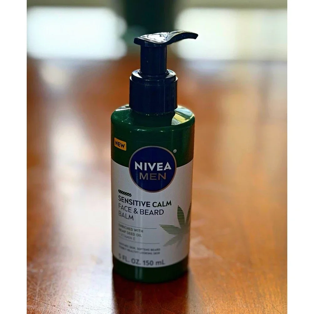NIVEA Men Sensitive Calm Face & Beard Balm Hemp Seed Oil 5.1 fl oz/150 mL